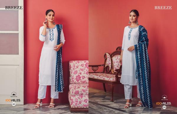 100 Miles Breeze Styles Kurti With Bottom Dupatta Collection
